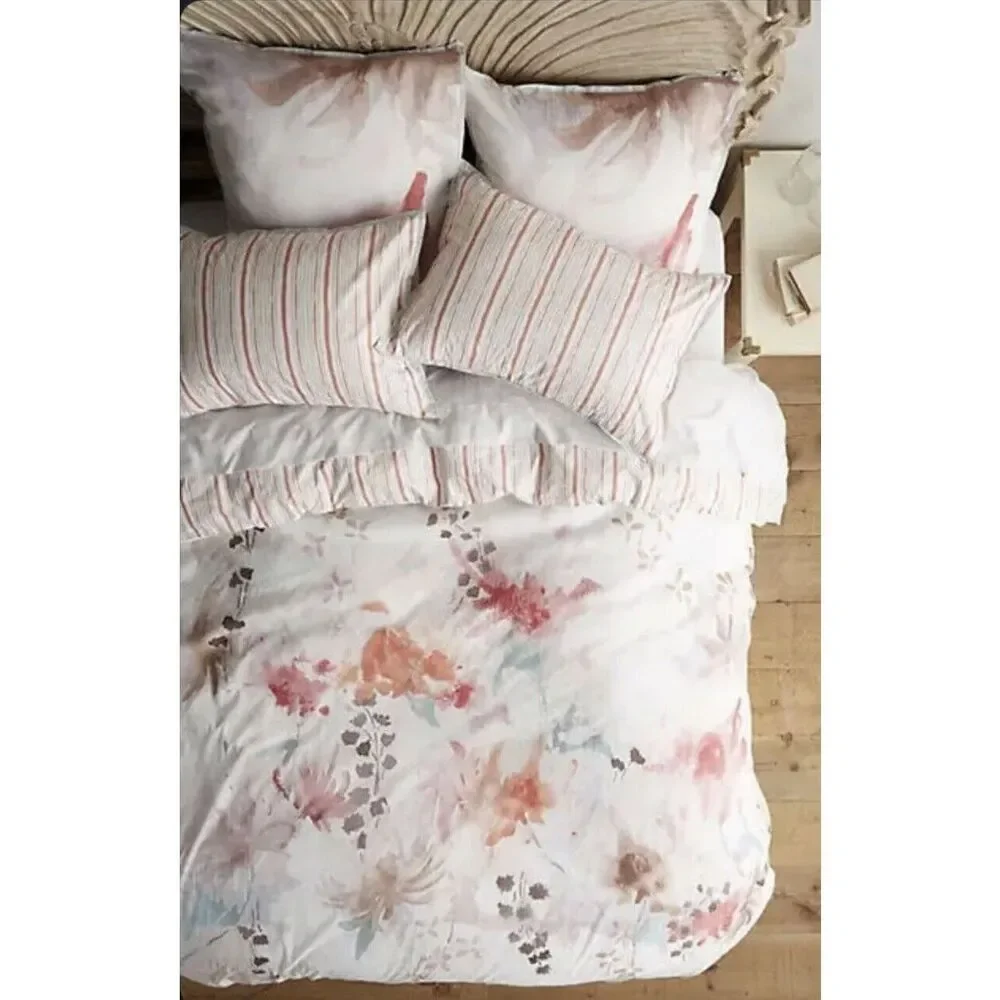 New Anthropologie Lelie Queen Size Duvet Cover Floral